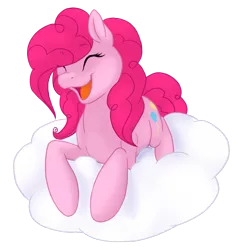 Size: 762x800 | Tagged: artist:spiggy-the-cat, cloud, derpibooru import, pinkie pie, safe, simple background, solo, transparent background