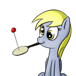 Size: 400x400 | Tagged: safe, artist:subjectnumber2394, derpibooru import, derpy hooves, pegasus, pony, animated, ball, female, mare, mouth hold, paddle, paddleball, playing, simple background, solo, white background