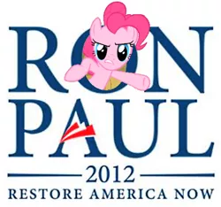 Size: 451x422 | Tagged: derpibooru import, pinkie pie, politics, ron paul, safe