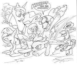 Size: 900x761 | Tagged: applejack, artist:andypriceart, derpibooru import, monochrome, pinkie pie, princess luna, rainbow dash, safe, twilight sparkle, watermark