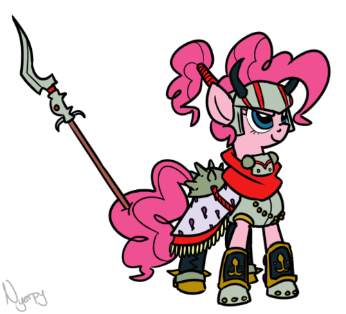 Size: 500x453 | Tagged: artist:nyerpy, clothes, costume, crossover, derpibooru import, final fantasy, gilgamesh, pinkie pie, safe, solo