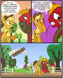 Size: 730x900 | Tagged: safe, artist:spainfischer, derpibooru import, apple bloom, applejack, big macintosh, granny smith, earth pony, pony, comic, farm, foreclosure, male, stallion, sweet apple acres