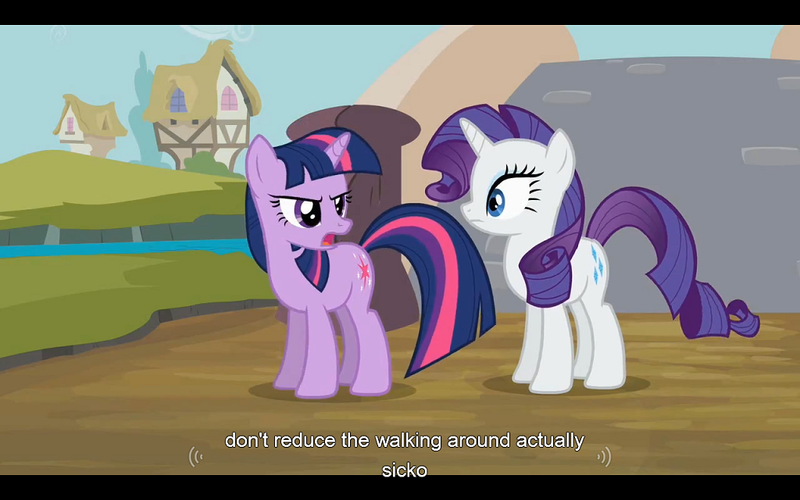 Size: 1024x640 | Tagged: derpibooru import, it's about time, rarity, safe, screencap, twilight sparkle, youtube caption