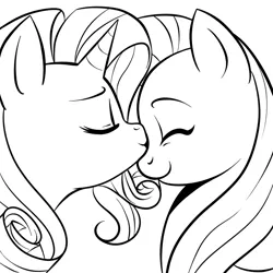 Size: 945x945 | Tagged: source needed, safe, artist:explosivegent, artist:megasweet, derpibooru import, fluttershy, rarity, female, flarity, kissing, lesbian, shipping