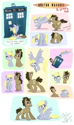 Size: 1321x2249 | Tagged: safe, artist:nooby-banana, derpibooru import, derpy hooves, doctor whooves, time turner, pegasus, pony, doctor who, female, mailmare, mare, tardis