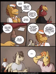 Size: 675x900 | Tagged: adultery, alcohol, anthro, artist:jaynaylor, beer, big macintosh, carrot cake, clothes, comic, derpibooru import, dialogue, implied infidelity, infidelity, oc, safe