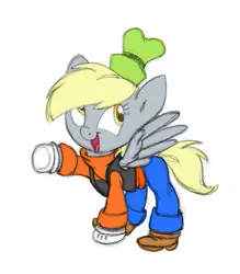 Size: 569x650 | Tagged: safe, artist:carnifex, derpibooru import, derpy hooves, pegasus, pony, clothes, costume, female, goofy, mare