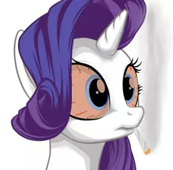 Size: 368x360 | Tagged: safe, artist:mysticalpha, derpibooru import, edit, rarity, pony, unicorn, bloodshot eyes, crackity, drugs, female, high, image, jpeg, mare, marijuana, marijuanity, rarijuana, smoking, solo