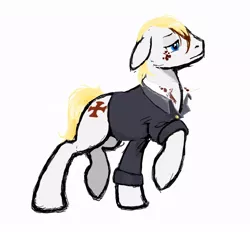 Size: 762x708 | Tagged: semi-grimdark, artist:mtuziak, derpibooru import, ponified, earth pony, pony, anders behring breivik, blood, breivik pony, clothes, male, solo, stallion