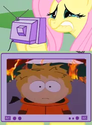 Size: 563x771 | Tagged: safe, derpibooru import, fluttershy, pony, exploitable meme, fluttercry, kenny, kenny mccormick, meme, movie, plot twist, south park, south park: bigger longer and uncut, tv meme