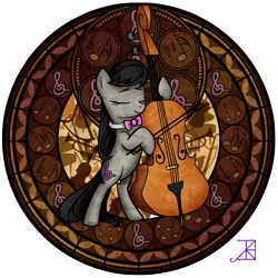 Size: 1600x1600 | Tagged: safe, artist:akili-amethyst, derpibooru import, octavia melody, earth pony, pony, cello, dive to the heart, kingdom hearts, musical instrument, stained glass