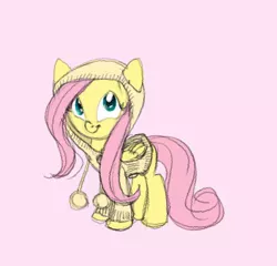 Size: 624x600 | Tagged: artist:carnifex, bottomless, clothes, derpibooru import, fluttershy, hoodie, partial nudity, safe, simple background, sweatershy