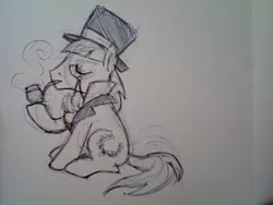 Size: 640x480 | Tagged: caesar, derpibooru import, hat, monocle and top hat, safe, sketch