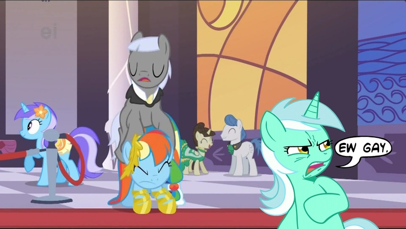 Size: 1360x768 | Tagged: caesar, caesardash, derpibooru import, diamond mint, edit, edited screencap, ew gay, fine line, grand galloping gala, implied sex, lyra heartstrings, maxie, meme, orion, out of context, rainbow dash, screencap, shooting star (character), suggestive, the best night ever