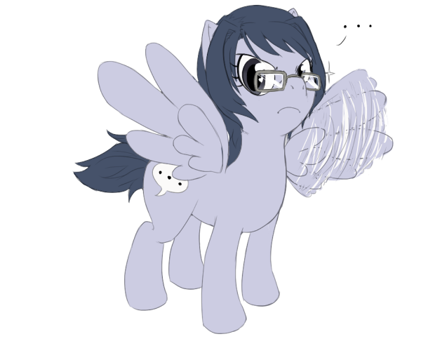 Size: 600x503 | Tagged: artist:vcr, deaf, derpibooru import, glasses, katawa shoujo, ponified, safe, shizune hakamichi