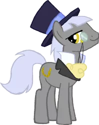 Size: 722x910 | Tagged: safe, artist:ah-darnit, derpibooru import, caesar, count caesar, earth pony, pony, hat, male, monocle and top hat, simple background, solo, stallion, transparent background