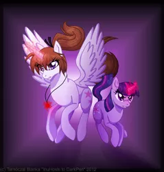 Size: 1024x1073 | Tagged: safe, artist:inuhoshi-to-darkpen, derpibooru import, twilight sparkle, ponified, alicorn, pony, crossover, magical girl lyrical nanoha, takamachi nanoha, this will end in befriending
