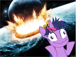 Size: 1377x1006 | Tagged: apocalypse, armageddon, derpibooru import, earth shattering kaboom, safe, twilight snapple, twilight sparkle