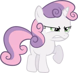 Size: 5643x5314 | Tagged: dead source, safe, artist:quanno3, derpibooru import, sweetie belle, pony, unicorn, absurd resolution, angry, female, filly, raised hoof, simple background, solo, transparent background, vector