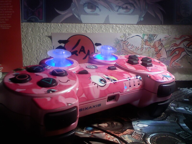 Size: 1600x1200 | Tagged: safe, artist:lightningbolt, derpibooru import, pinkie pie, pony, controller, custom, irl, okami, photo, playstation, playstation 3