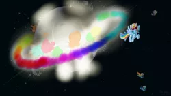 Size: 1280x720 | Tagged: artist:nyerpy, derpibooru import, fluttershy, rainbow dash, safe, soarin', spitfire, star wars