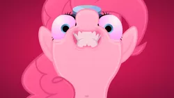 Size: 1600x900 | Tagged: abomination, artist:misterdavey, bulging eyes, cupcakes hd, cupcakes.swf, derpibooru import, faic, fanfic:cupcakes, god is dead, grimdark, looking at you, pinkie pie, solo, staring into your soul, what has science done