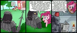 Size: 1500x656 | Tagged: apple bloom, artist:madmax, comic, crossover, derpibooru import, disembodied head, grim, hunting trophy, mounted head, pi, pinkie pie, predator (franchise), safe, the grim adventures of billy and mandy, trophy, yautja
