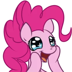Size: 500x500 | Tagged: safe, artist:solar-slash, derpibooru import, pinkie pie, earth pony, pony, bust, cute, diapinkes, eye sparkles, happy, open mouth, portrait, simple background, smiling, solo, transparent background, wingding eyes
