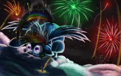 Size: 1920x1200 | Tagged: safe, artist:huussii, derpibooru import, derpy hooves, rainbow dash, pegasus, pony, crash, duo, faceplant, female, fireworks, mare, night, rainbow crash, singed, snow, solo focus