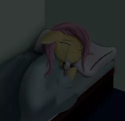 Size: 1012x981 | Tagged: artist:krogoththepony, crying, derpibooru import, filly, fluttershy, plushie, sad, safe