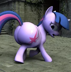 Size: 574x578 | Tagged: safe, artist:eggo81194, derpibooru import, twilight sparkle, unicorn, 3d, fat, frown, gmod, huge butt, large butt, looking back, open mouth, plot, the ass was fat, thighlight sparkle, twibutt, twilard sparkle, twilight has a big ass, unicorn twilight