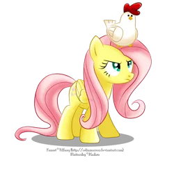 Size: 1280x1242 | Tagged: artist:tiffanymarsou, chicken, derpibooru import, fluttershy, safe, solo