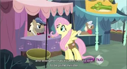 Size: 858x471 | Tagged: derpibooru import, fluttershy, politics, safe, screencap, youtube caption