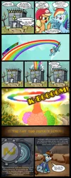 Size: 797x2000 | Tagged: safe, artist:madmax, derpibooru import, applejack, rainbow dash, oc, oc:littlepip, earth pony, pegasus, pony, unicorn, fallout equestria, fanfic, lesson zero, atomic rainboom, bone, clothes, comic, dead, death, explosion, fallout, fanfic art, female, helmet, hooves, horn, mare, mushroom cloud, open mouth, pipbuck, radioactive, radioactive waste, rainbow dumb, sitting, skeleton, skull, stable, stable 2, stable door, text, too dumb to live, vault suit, wings