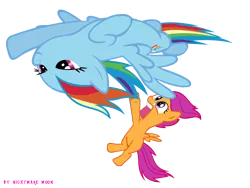 Size: 2000x1500 | Tagged: artist:nightmaremoons, derpibooru import, rainbow dash, safe, scootaloo, scootaloo can't fly, simple background, transparent background, vector