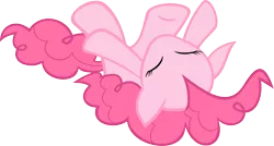 Size: 1000x534 | Tagged: artist:kalleflaxx, demands, derpibooru import, eyes closed, on back, pinkie pie, safe, simple background, transparent background, vector