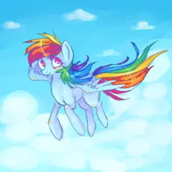 Size: 600x600 | Tagged: artist:butterfly-pants, derpibooru import, flying, rainbow dash, safe, solo