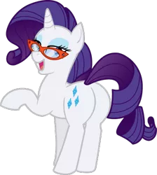 Size: 456x510 | Tagged: safe, artist:darkpandax, derpibooru import, rarity, pony, unicorn, female, glasses, looking at you, looking back, plot, rearity, simple background, solo, transparent background, vector