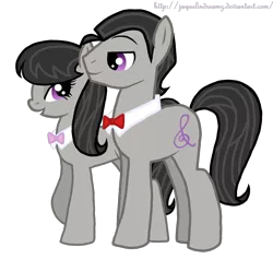 Size: 1320x1253 | Tagged: dead source, safe, artist:jaquelindreamz, derpibooru import, octavia melody, earth pony, pony, female, implied selfcest, implied shipping, male, mare, octavius, otto octavius, ottotavia, rule 63, self ponidox, stallion