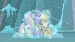 Size: 320x180 | Tagged: animated, applejack, clover the clever, derpibooru import, fire of friendship, fluttershy, glowing eyes, hearth's warming eve, hearth's warming eve (episode), magic, pinkie pie, private pansy, rainbow dash, rarity, safe, screencap, smart cookie, twilight sparkle, windigo, you know for kids