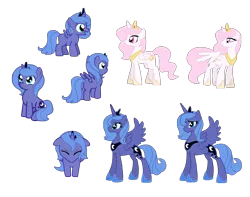 Size: 1704x1341 | Tagged: safe, artist:zedrin, derpibooru import, princess celestia, princess luna, pony, cute, filly, s1 luna, simple background, woona