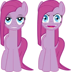 Size: 1289x1303 | Tagged: artist:j5a4, comic:party of one, derpibooru import, evil grin, pinkamena diane pie, pinkie pie, safe, simple background, solo, transparent background, vector