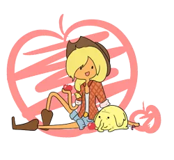 Size: 557x513 | Tagged: adventure time, applejack, artist:giraffewizardry, crossover, derpibooru import, humanized, orange skin, pony coloring, safe, skinny