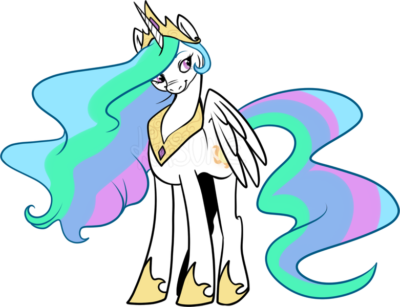 Size: 1035x795 | Tagged: safe, artist:kasune, derpibooru import, princess celestia, alicorn, pony, female, solo