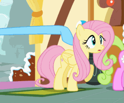 Size: 603x500 | Tagged: animated, butt touch, daisy, derpibooru import, flower wishes, fluttershy, hoof on butt, linky, long pony, loop, putting your hoof down, safe, screencap, shoeshine, stretch, tapping