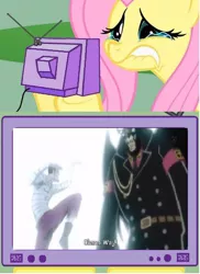 Size: 500x687 | Tagged: safe, derpibooru import, fluttershy, pony, bon clay, exploitable meme, magellan, meme, mr. 2, one piece, tv meme