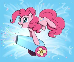 Size: 900x750 | Tagged: artist:maplesunrise, derpibooru import, party cannon, pinkie pie, safe, solo