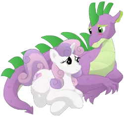 Size: 11400x10800 | Tagged: safe, artist:xniclord789x, derpibooru import, spike, sweetie belle, absurd resolution, adult, adult spike, blushing, female, kicking, male, older, older spike, preggy belle, pregnant, prone, shipping, simple background, smiling, spikebelle, straight, transparent background