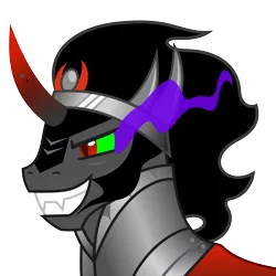 Size: 5000x5000 | Tagged: safe, artist:zutheskunk traces, derpibooru import, king sombra, pony, unicorn, the crystal empire, spoiler:s03, absurd resolution, bust, colored sclera, curved horn, fangs, horn, male, season 3 villain, simple background, solo, stallion, transparent background, vector, vector trace