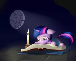 Size: 2500x2000 | Tagged: artist:wreky, book, candle, derpibooru import, female, filly, filly twilight sparkle, high res, night, safe, solo, stars, twilight sparkle, window, younger